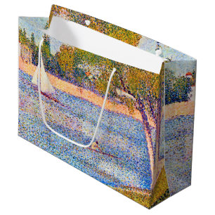 The Seine at La Grande Jatte, Seurat Large Gift Bag