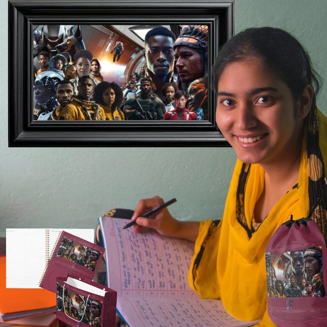 The Sekhmet Crew Notebook (Get the full "Sekhmet Starship" collection at  https://bit.ly/BlackFutureZazzle)