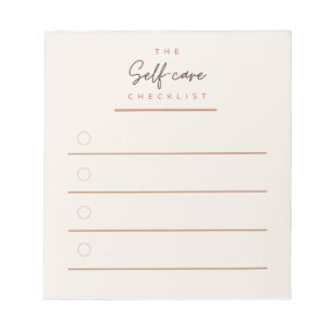 The Self-care Checklist 5.5 x 6 Notepad - 40 pages