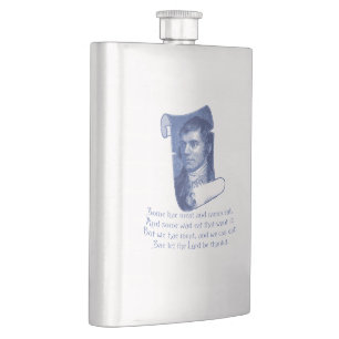 The Selkirk Grace Burns Night Supper Prayer Blue Hip Flask