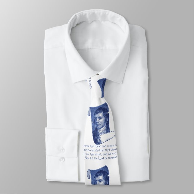 The Selkirk Grace Burns Night Supper Prayer Blue Tie (Tied)