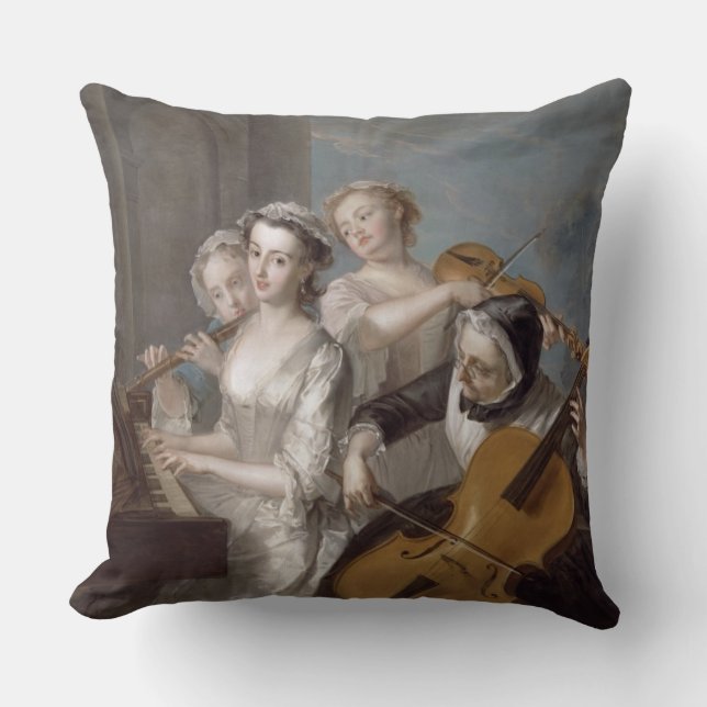 The Sense of Hearing, c.1744-7 (oil on canvas) Cushion (Front)
