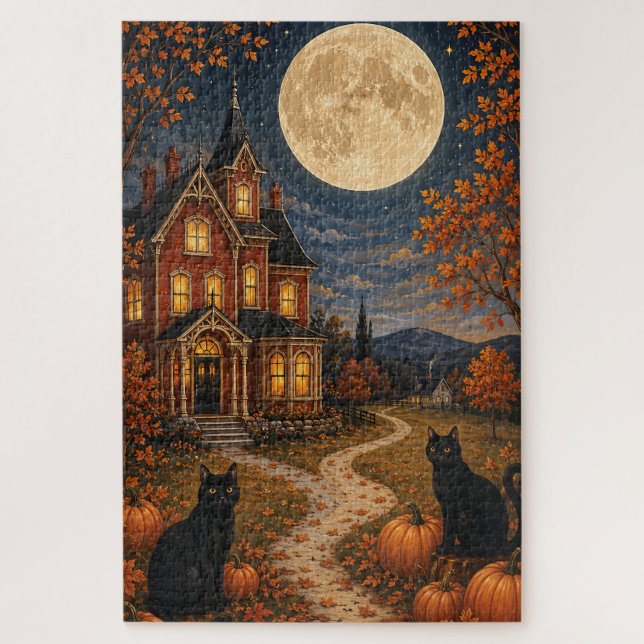 The Sentinels of Autumn Moon Jigsaw Puzzle (Vertical)