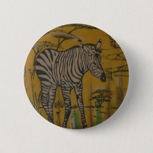 The Serengeti Spirit: Zebra Grazing in the Mara 6 Cm Round Badge (Front)