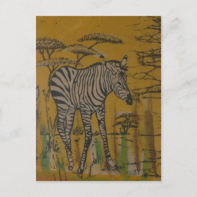 The Serengeti Spirit: Zebra Grazing in the Mara Postcard (Front)