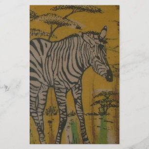 The Serengeti Spirit: Zebra Grazing in the Mara Stationery