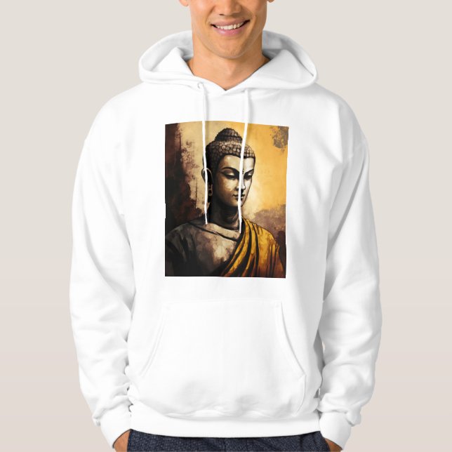 The Serenity of Zen Buddha Watercolor Meditation   Hoodie (Front)