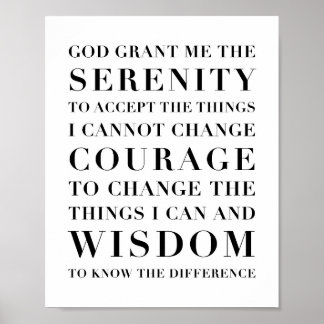 The Serenity Prayer Capitalised Poster