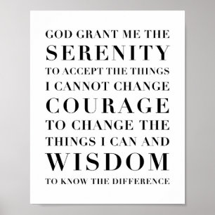 The Serenity Prayer Capitalized Poster