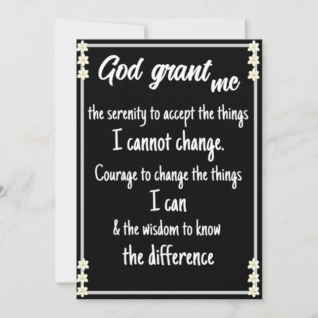 The Serenity Prayer Card (Front)