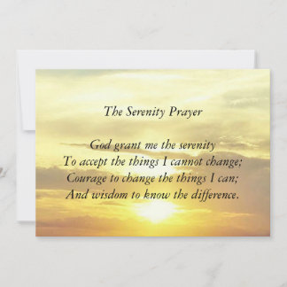 The serenity prayer card