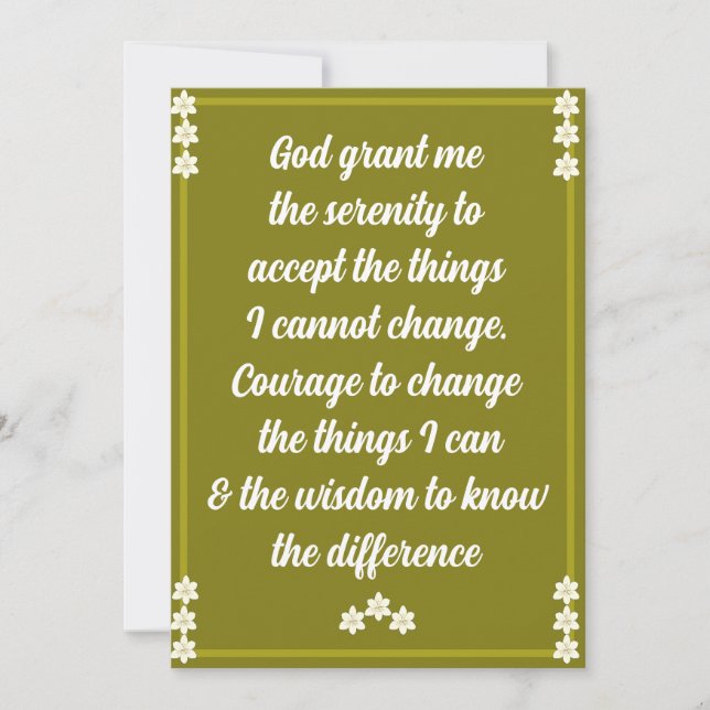 The Serenity Prayer Card (Front)