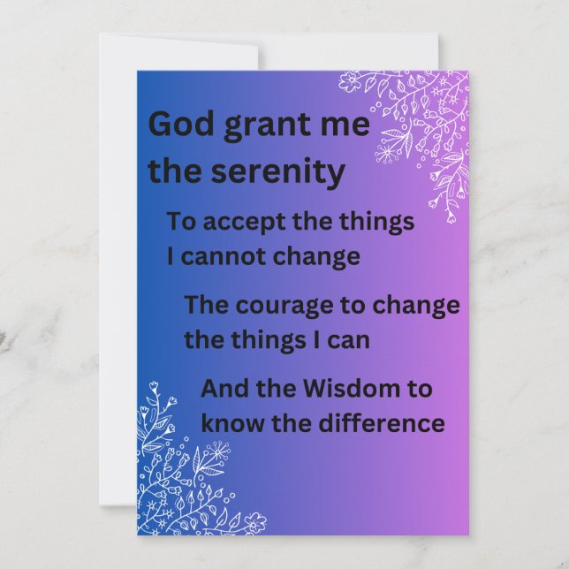 The Serenity Prayer Holiday Card (Front)