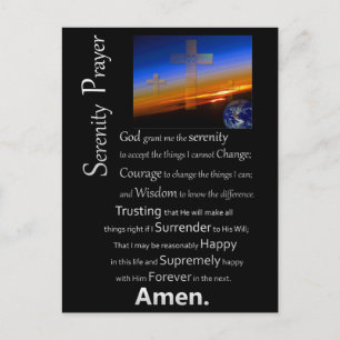 The Serenity Prayer In Space Postcard