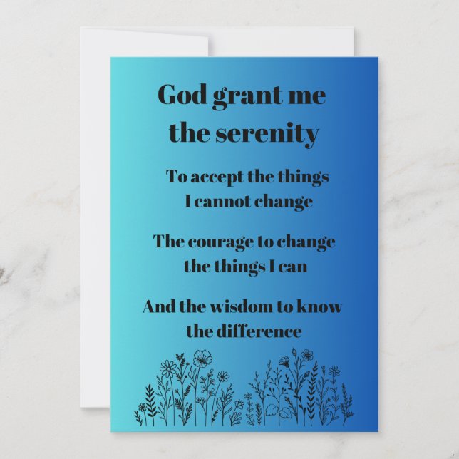 The Serenity Prayer - Inspirational Holiday Card (Front)