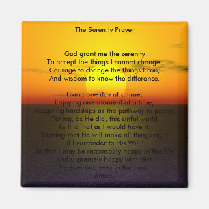 The serenity prayer magnet