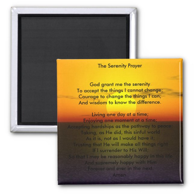 The serenity prayer magnet (Front)