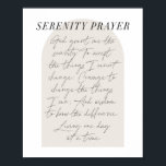 The Serenity Prayer Minimal Boho Beige Arch Script Poster<br><div class="desc">The Serenity Prayer Minimal Boho Beige Arch Script</div>
