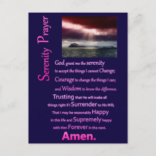 The Serenity Prayer Open Sea Postcard