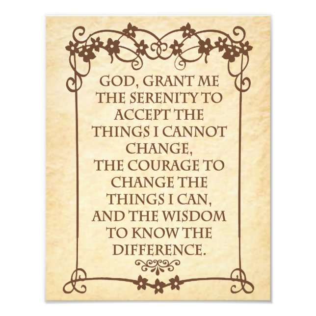 THE SERENITY PRAYER PHOTO PRINT (Front)