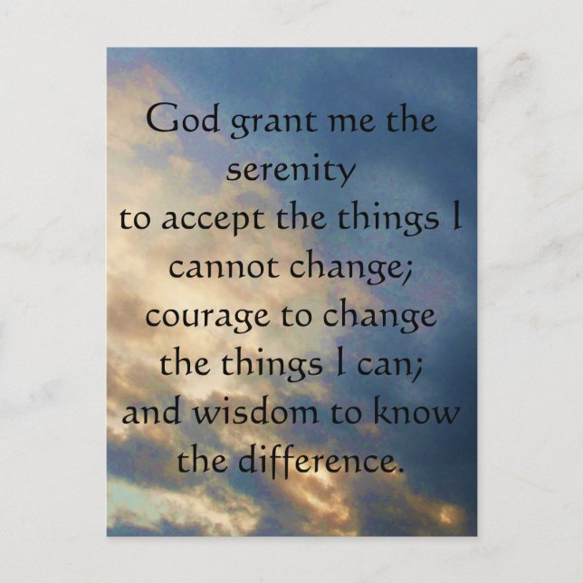 The Serenity Prayer Postcard (Front)
