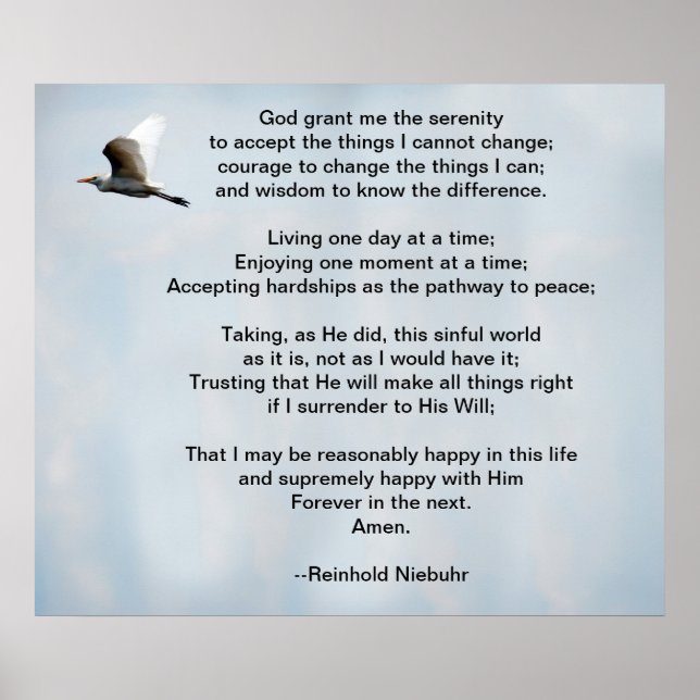 The Serenity Prayer Poster (Front)