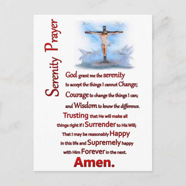 The Serenity Prayer R.C Postcard (Front)