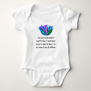 The Serenity Prayer with Colourful Lotus Blossom Baby Bodysuit