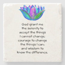 The Serenity Prayer with Colourful Lotus Blossom