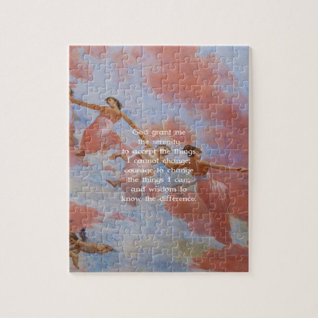 The Serenity Prayer With Flying Angels Painting Jigsaw Puzzle (Vertical)
