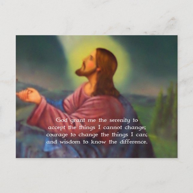 The Serenity Prayer With Jesus Christ Painting Postcard (Front)