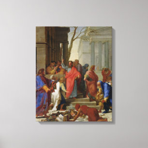 The Sermon of St. Paul at Ephesus, 1649 Canvas Print