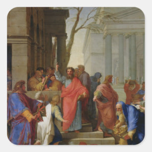 The Sermon of St. Paul at Ephesus, 1649 Square Sticker