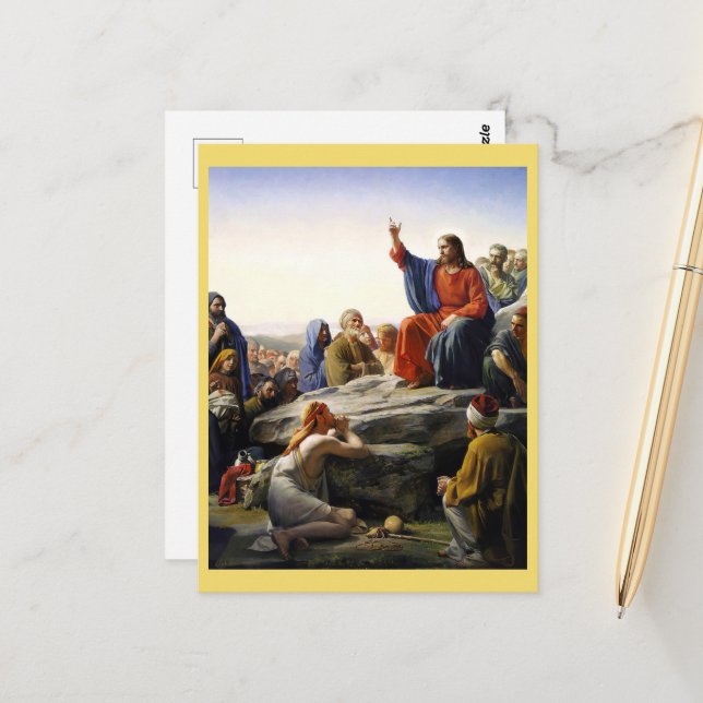 The Sermon on the Mount, Religious Postcard (Front/Back In Situ)