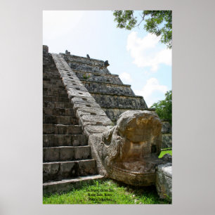 The Serpent, Chichen Ixta, Mayan Ruins, Mexico Poster