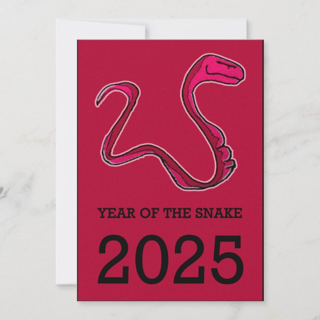 The Serpent's Path: Lunar New Year Art  Invitation (Front)