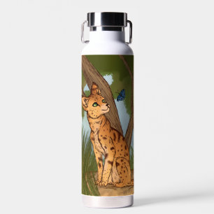 The Serval and the Butterfly Water Bottle
