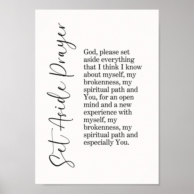 The Set Aside Prayer Typography Wall Art Print  (Front)