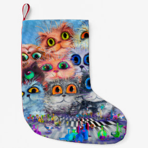 The set of cats' portraitsabstract background,acry small christmas stocking