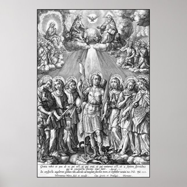 The Seven Archangels (M 034; Engraving) Poster (Front)