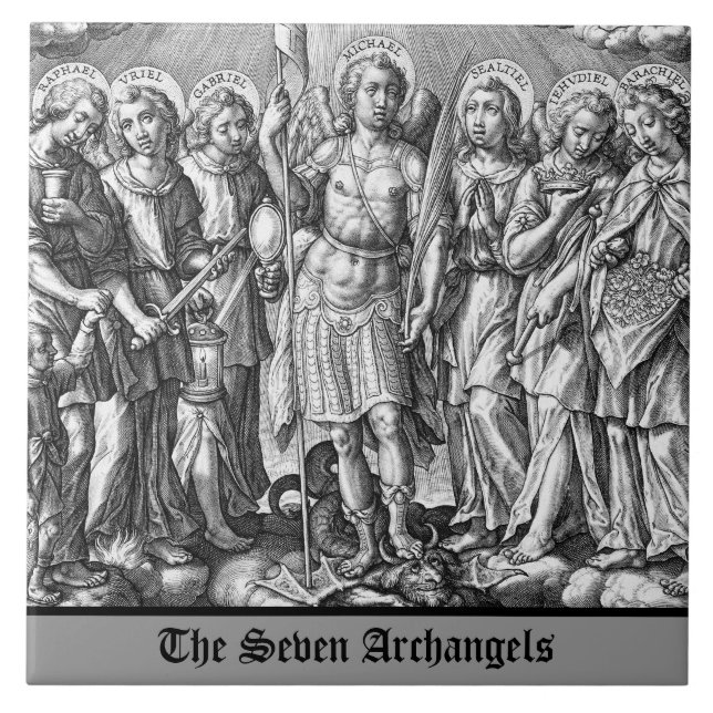 The Seven Archangels (M 034; Engraving) Tile (Front)
