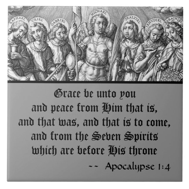 The Seven Archangels (M 034; Engraving) Tile (Front)