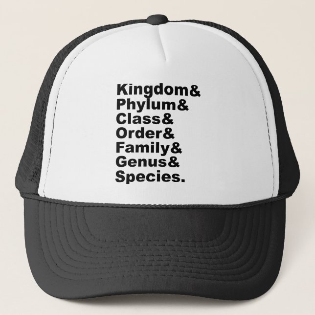 The Seven Categories of Biological Taxonomy Trucker Hat (Front)
