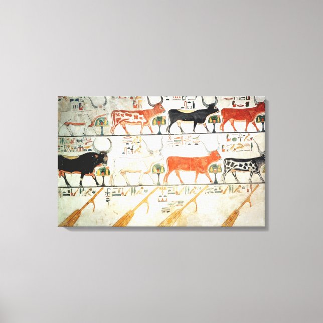 The seven celestial cows and the sacred bull canvas print (Front)