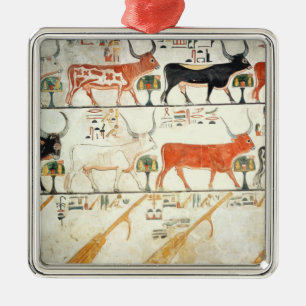 The seven celestial cows and the sacred bull metal tree decoration