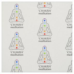 The seven chakras with their respective colours fabric