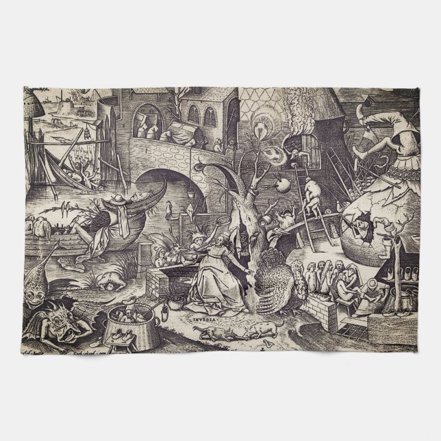 The Seven Deadly Sins - Envy Tea Towel (Horizontal)