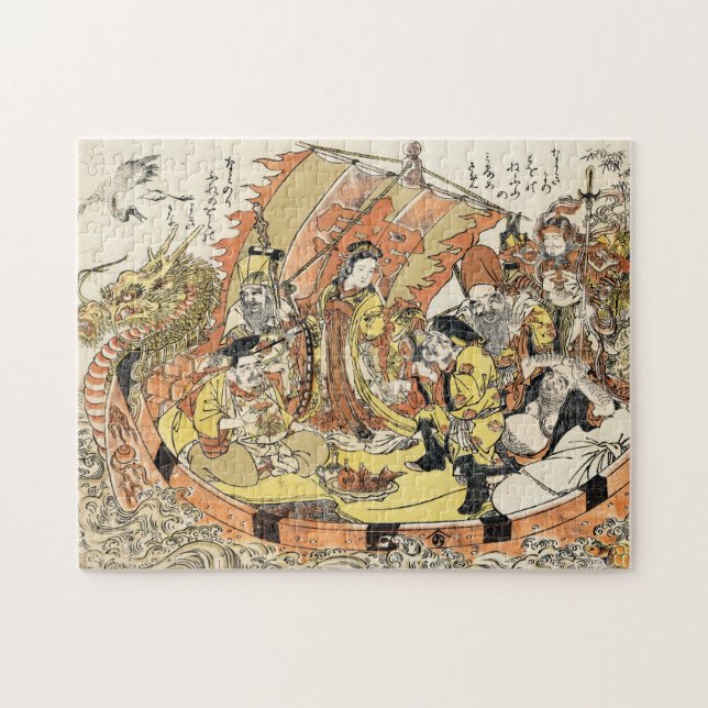 The Seven Gods Good Fortune in the Treasure Boat Jigsaw Puzzle (Horizontal)
