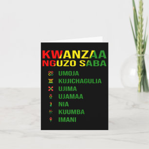 The Seven Principles Of Kwanzaa - Nguzo Saba  Card