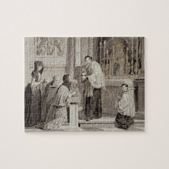 The Seven Sacraments: Communion, 1779 (pen, brown Jigsaw Puzzle (Horizontal)